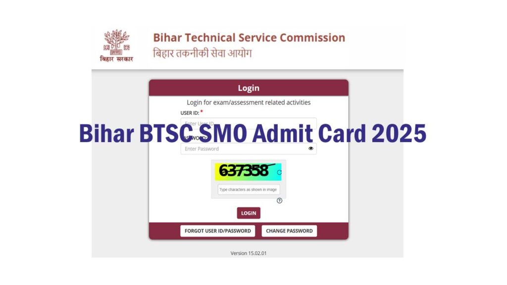 Bihar BTSC SMO Admit Card 2025