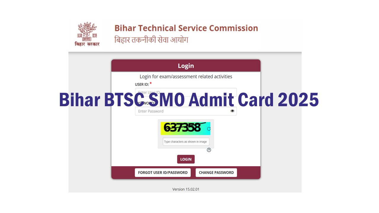 Bihar BTSC SMO Admit Card 2025