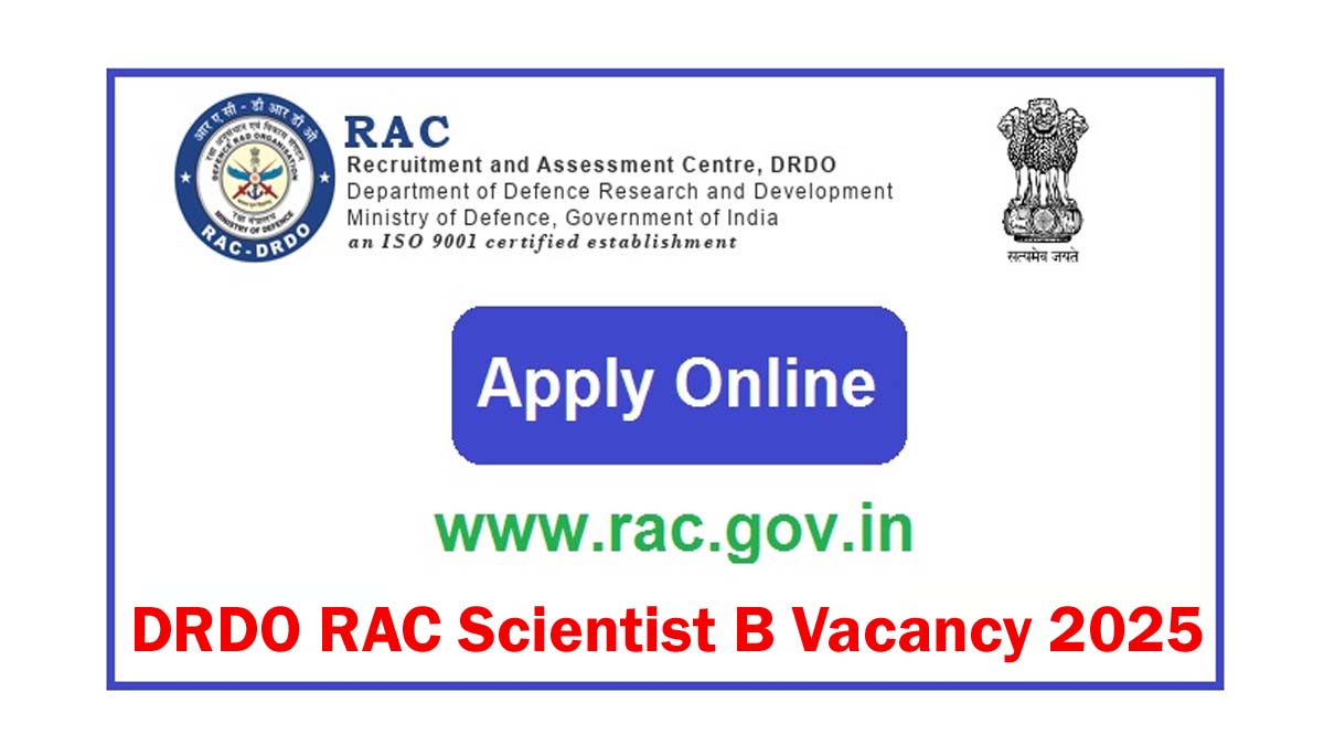 DRDO RAC Scientist B Vacancy 2025